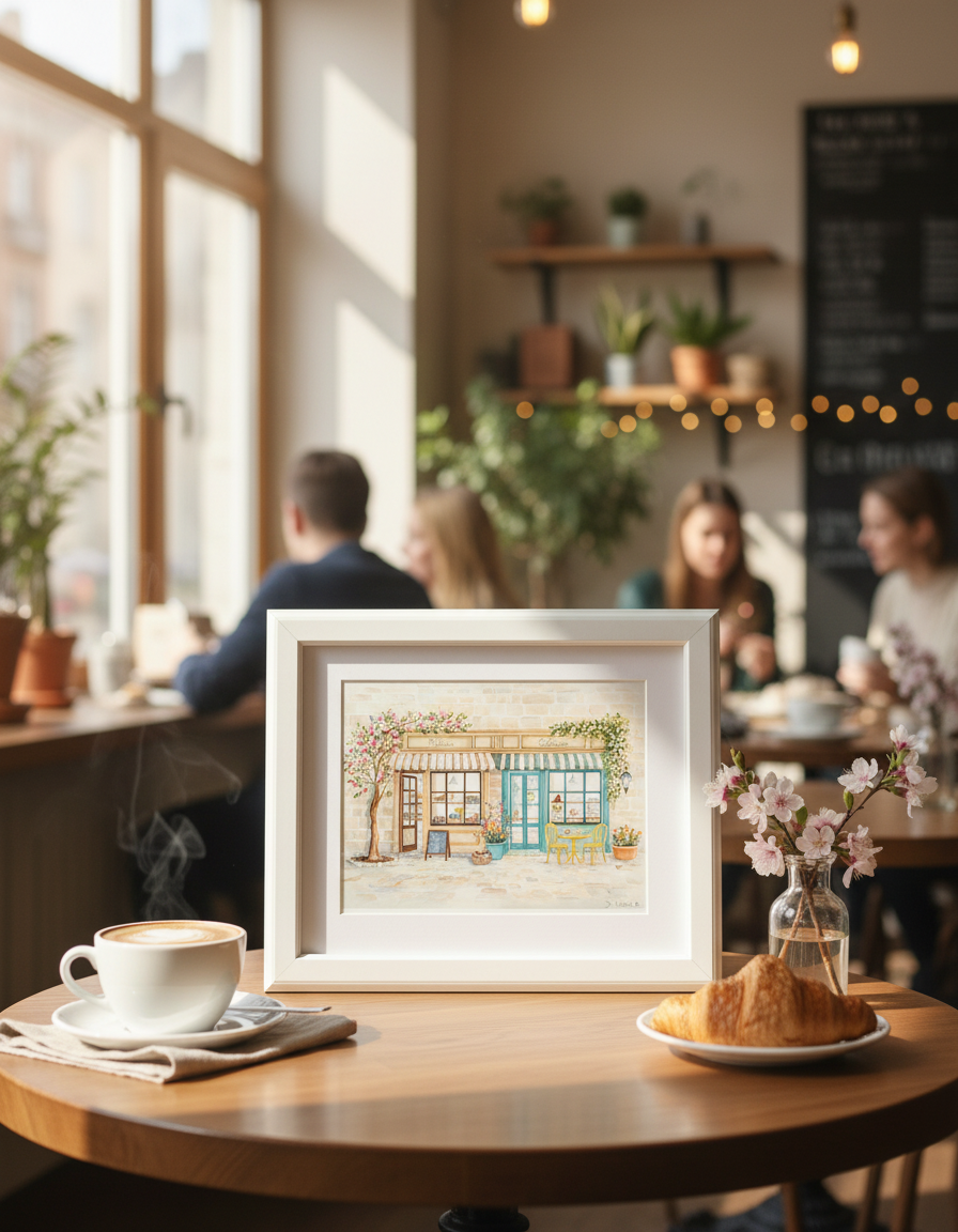 Pekárna a Cukrárna - autorská akvarelová ilustrace | art print