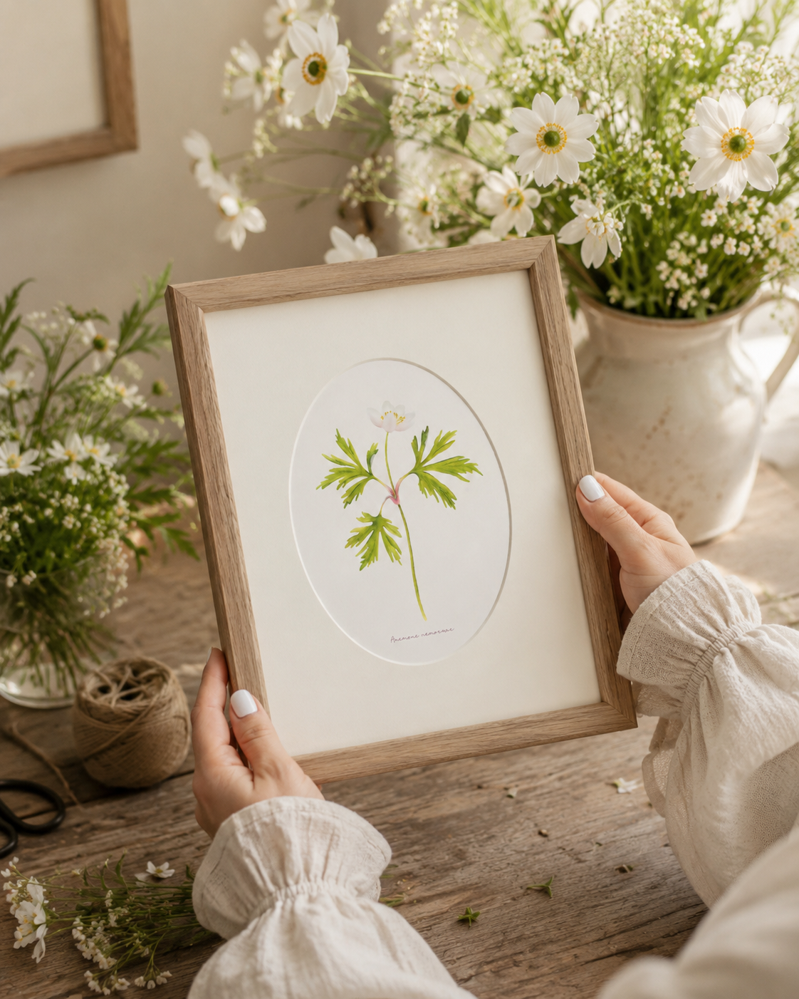 Sasanka - autorská akvarelová ilustrace s paspartou | art print