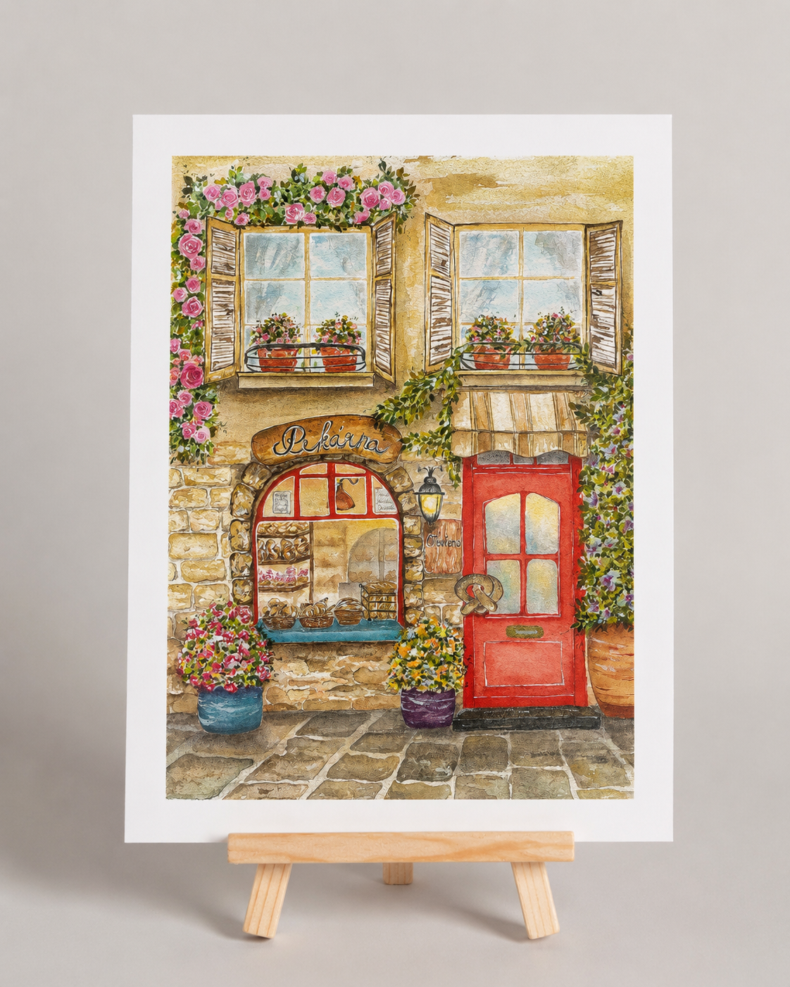 Pekárna - autorská akvarelová ilustrace | art print