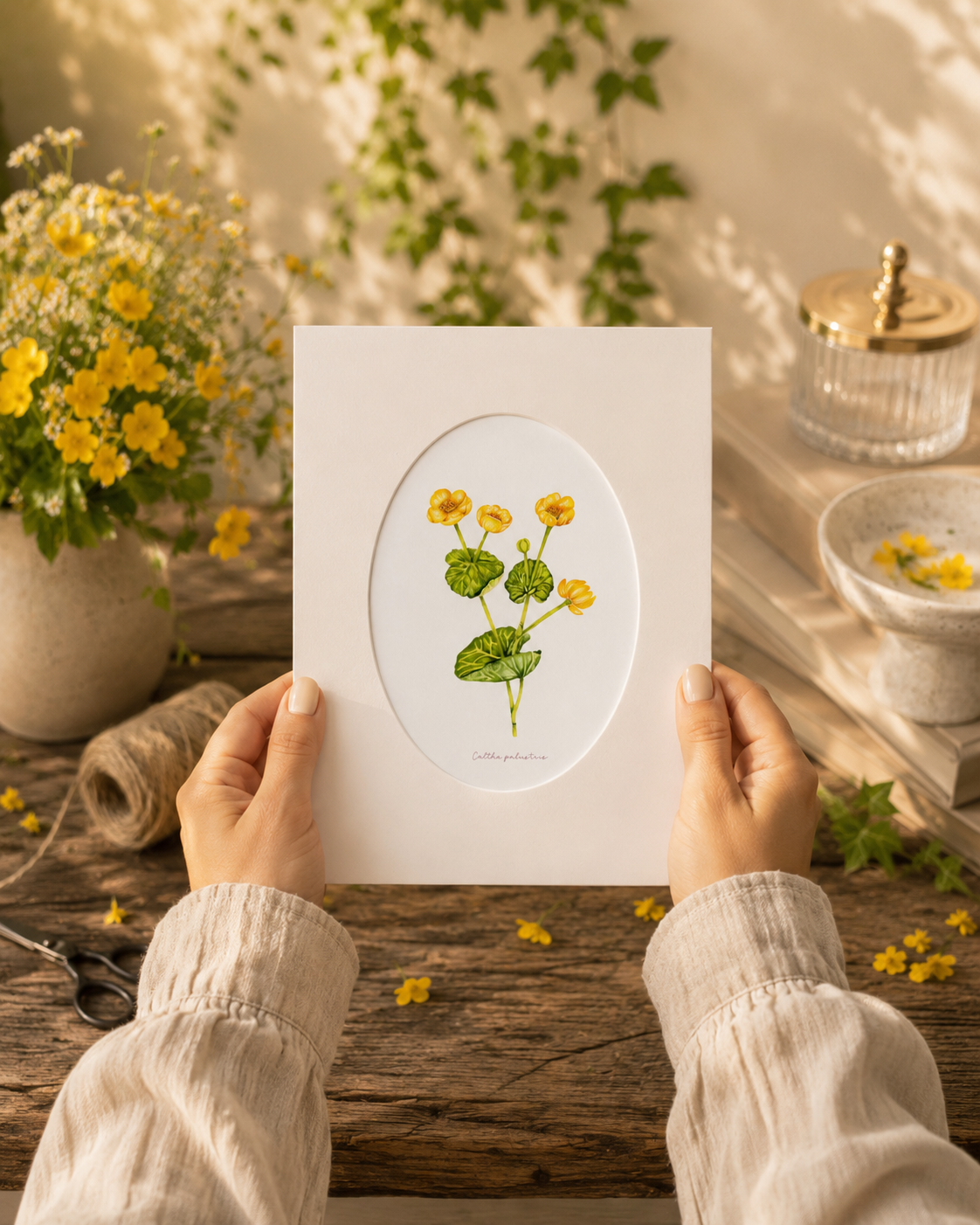 Blatouch - autorská akvarelová ilustrace s paspartou | art print