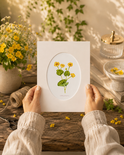 Blatouch - autorská akvarelová ilustrace s paspartou | art print