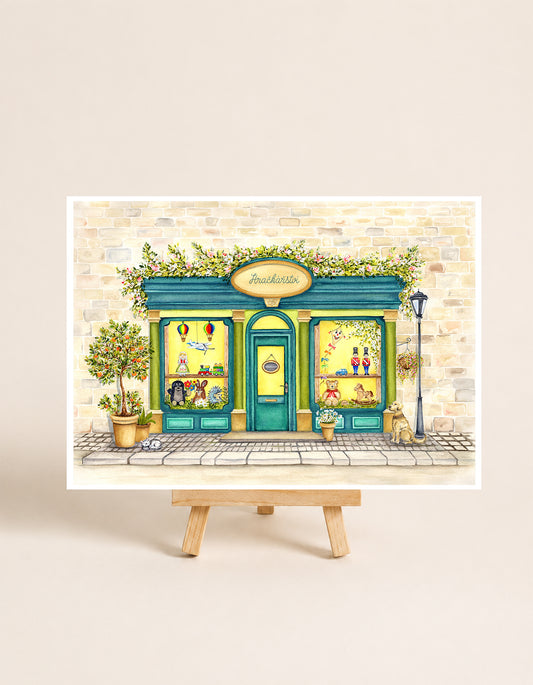 Hračkářství - autorská akvarelová ilustrace| art print