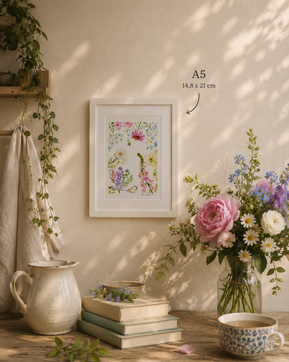 Květinový herbář - autorská akvarelová ilustrace | art print