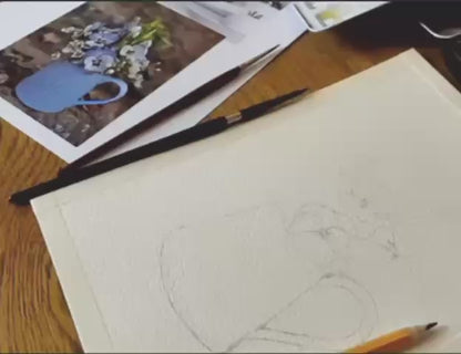 Macešky se šnečí ulitou - autorská akvarelová ilustrace | art print